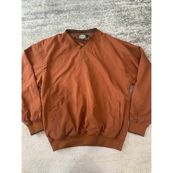 Cabela's Windcrest Pullover Jacket Size Men's S Orange Workwear Outdoors Fishing - Picture 1 of 7